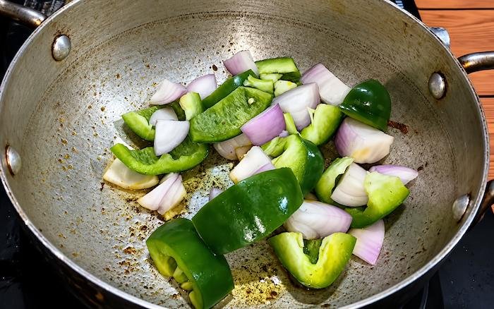 Fry the Onion and Capsicum