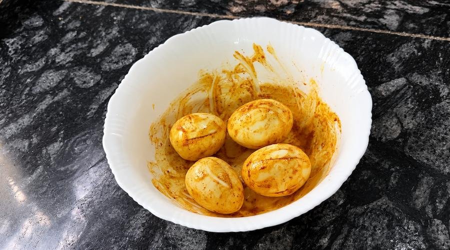 Season the Boiled Eggs